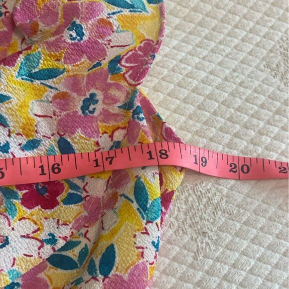 BCBG Paris Spring Floral Ruffle Yellow, White, Red & Pink  Mini Dress - Picture 5 of 9